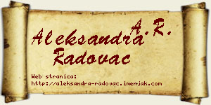 Aleksandra Radovac vizit kartica